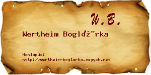 Wertheim Boglárka névjegykártya