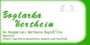 boglarka wertheim business card